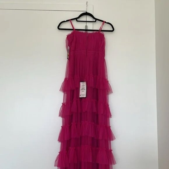 SALE ‼️  NWT City Studio Fuschia Tiered Ruffle Prom Dress - Size 7/8 - Picture 2 of 7